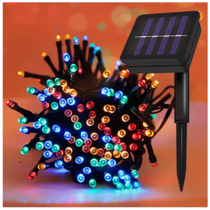 TIRA DE LUCES LED NAVIDEÑAS CON PANEL SOLAR 25 metros 💡🎄